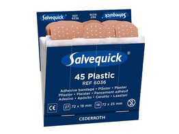 SALVEQUICK PLASTIC PLEISTERS NAVULLING  6 x 45 st  - doos